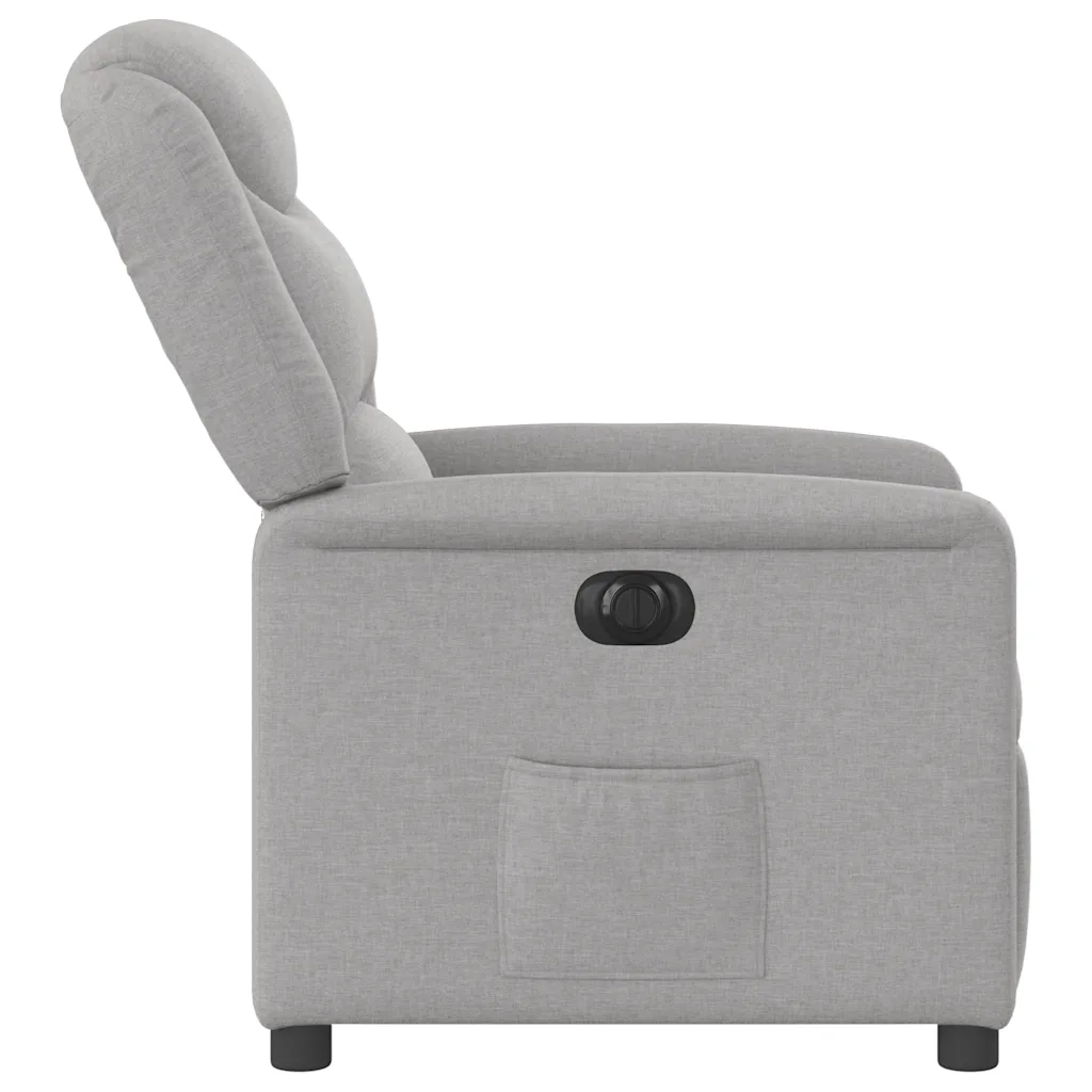 vidaXL Poltrona Elettrica Reclinabile Grigio Nuvola in Tessuto