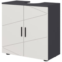 Mobile Sotto Lavabo Bagno per Piedistallo 60x30x60 cm in Legno Truciolare Grigio