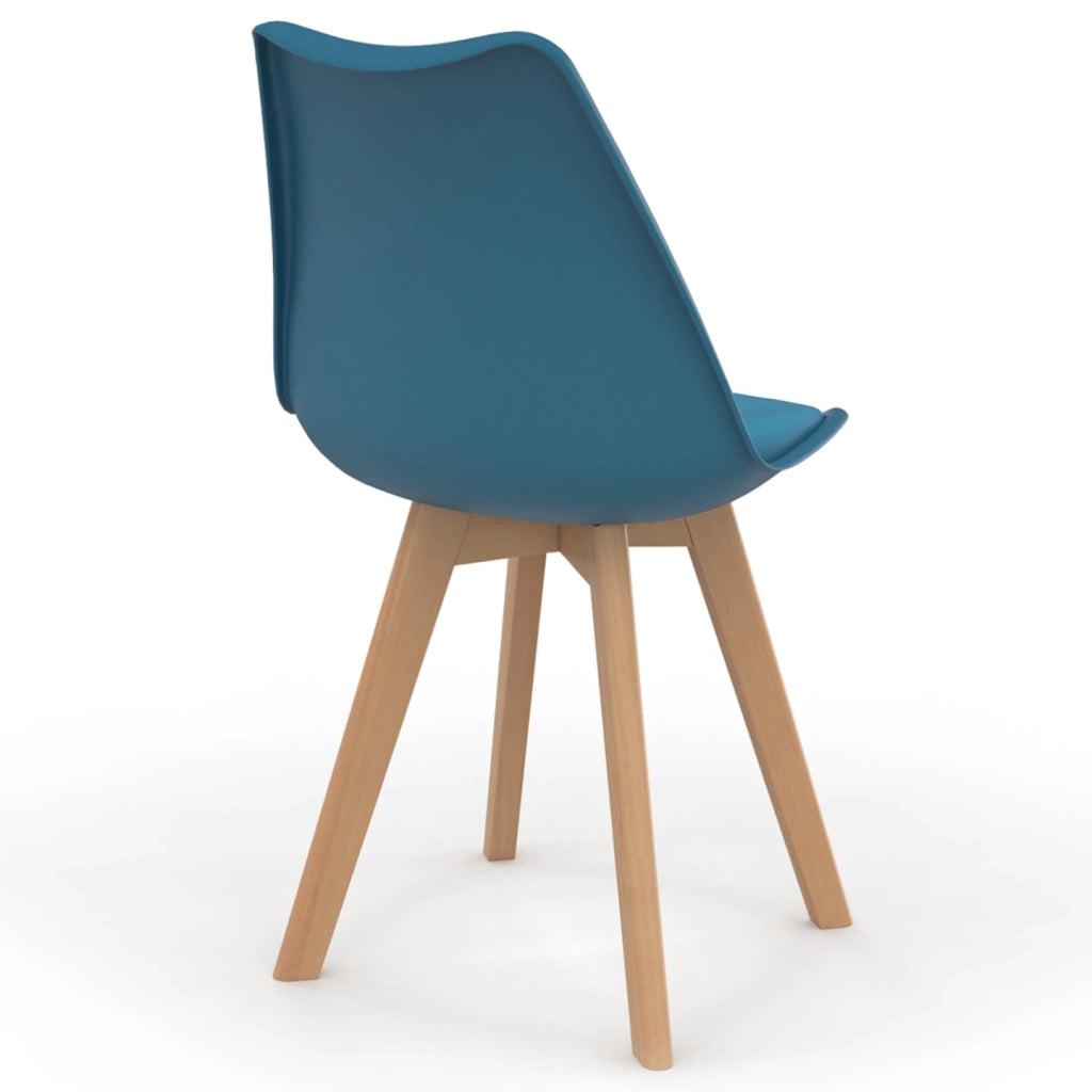IDMarket - Set di 6 sedie SARA blu anatra per sala da pranzo