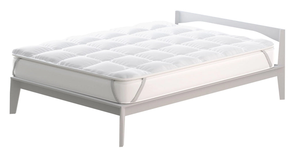 Topper Matrimoniale Trapuntato 300 gr/mq con Elastici Basic Bianco