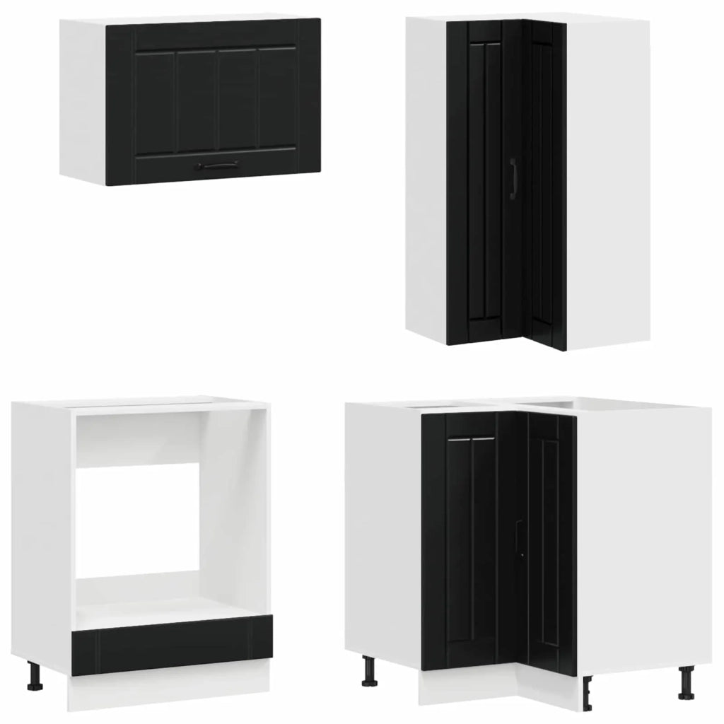 Unità Cucina LUCCA 8 pcs Nero Legno ingegnerizzato 3438478