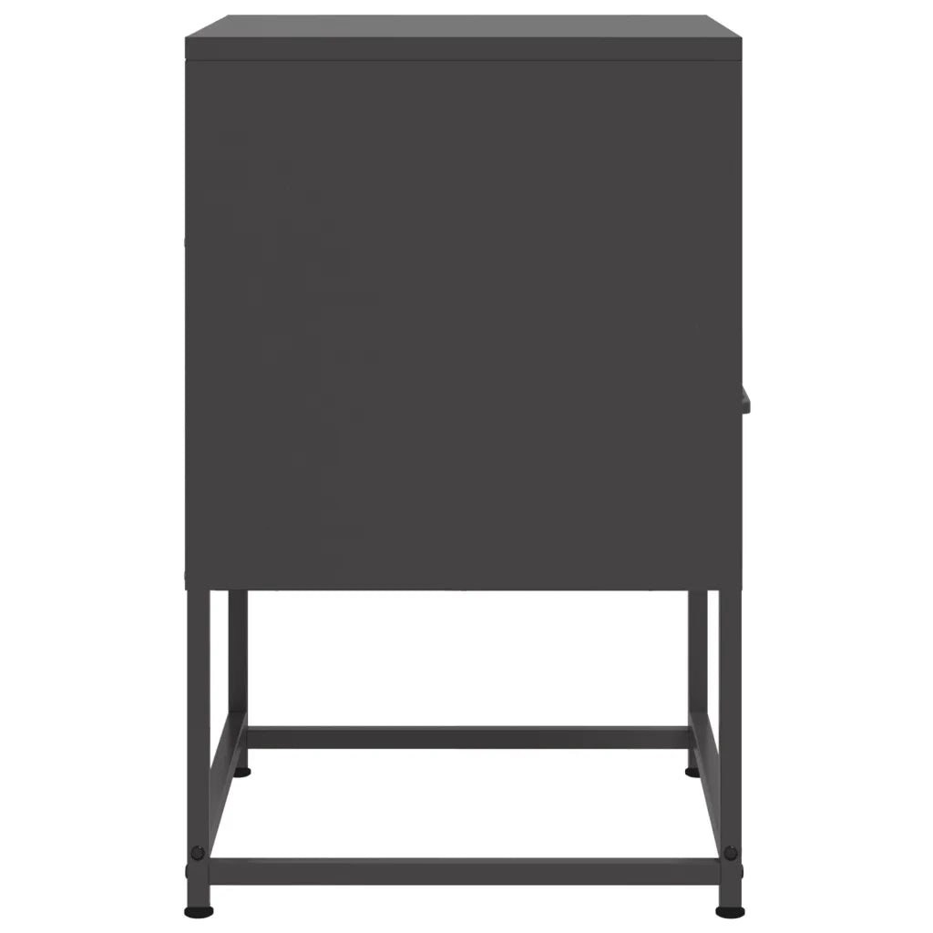 Set di 2 Comodini | Armadio da Notte | Mobiletto da notte Neri 36x39x60,5 cm in Acciaio