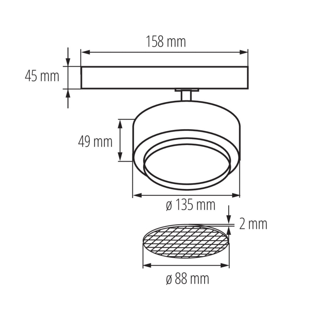 Faretto spot su binario nero LED 38W Kanlux BTL 35659