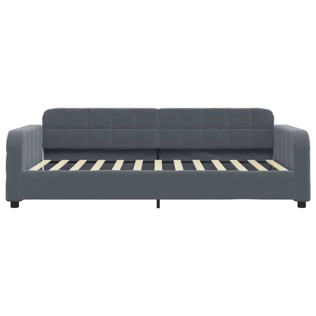 Divano Letto Estraibile Cassetti-Sofa Letto-Daybed Grigio Scuro 100x200cm Velluto 736811