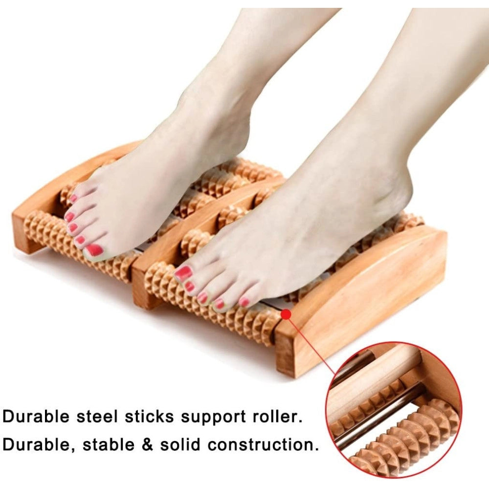 Trade Shop - Massaggiatore Per Riflessologia Plantare Piedi Mani Rullo In Legno Agopressione -