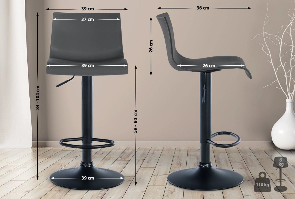 2er Set Barhocker Branford Kunststoff