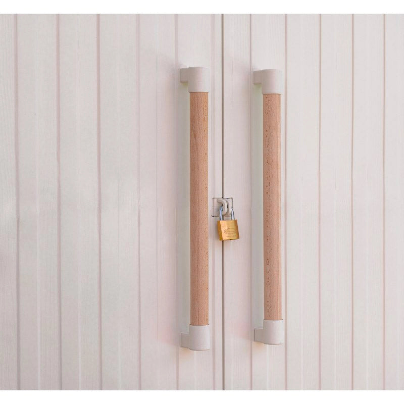 Armadio da Esterno 3 Ripiani 80x45x180H cm in Plastica Keter Groove Alto Sabbia/Beige
