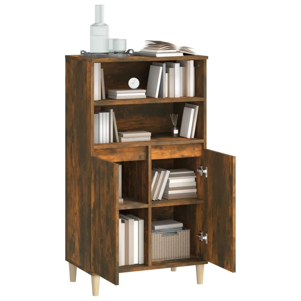 Credenza Rovere Fumo 60x36x110 cm in Legno Multistrato 821225