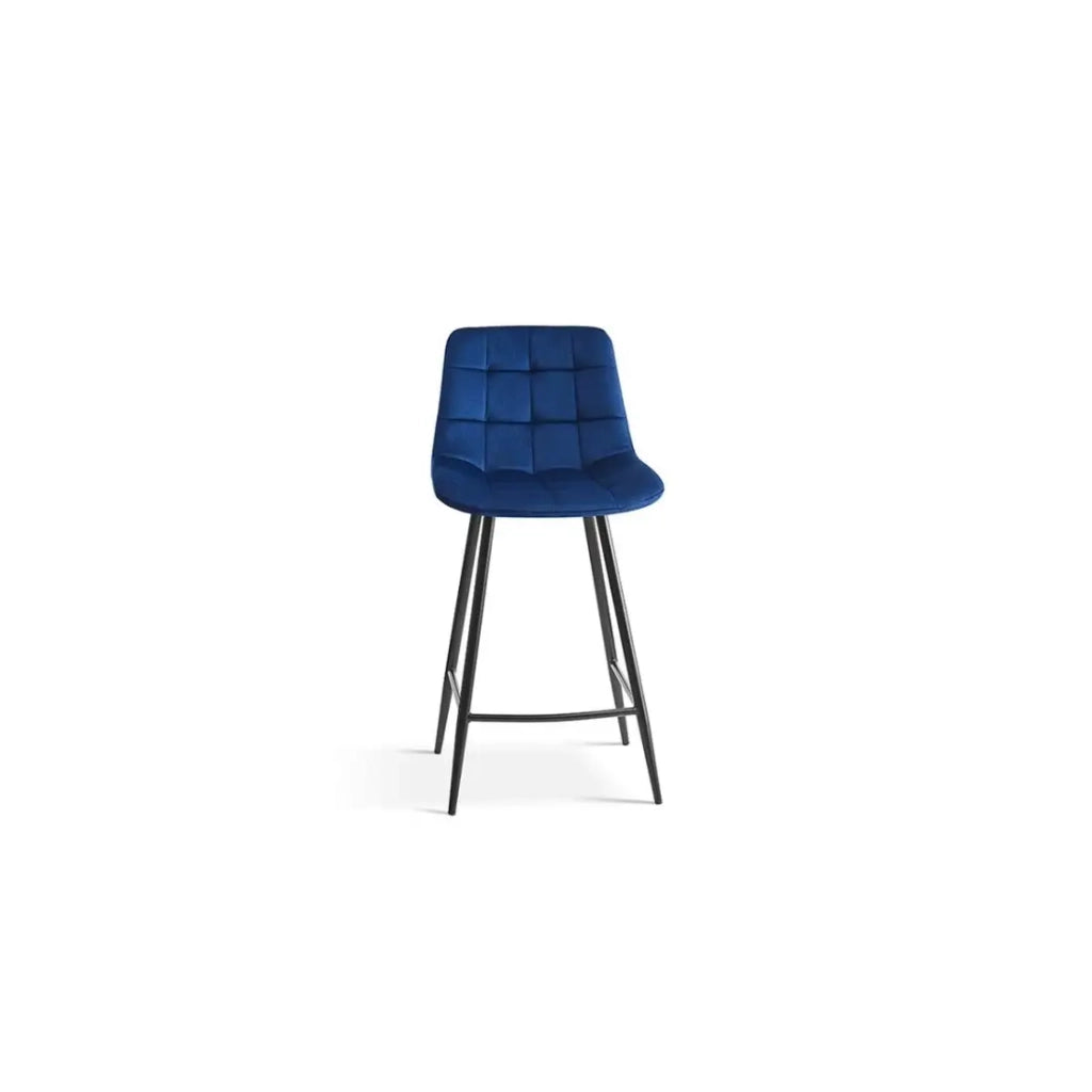 Sedia da banco JUTE – Velluto blu – Stile contemporaneo H95 cm