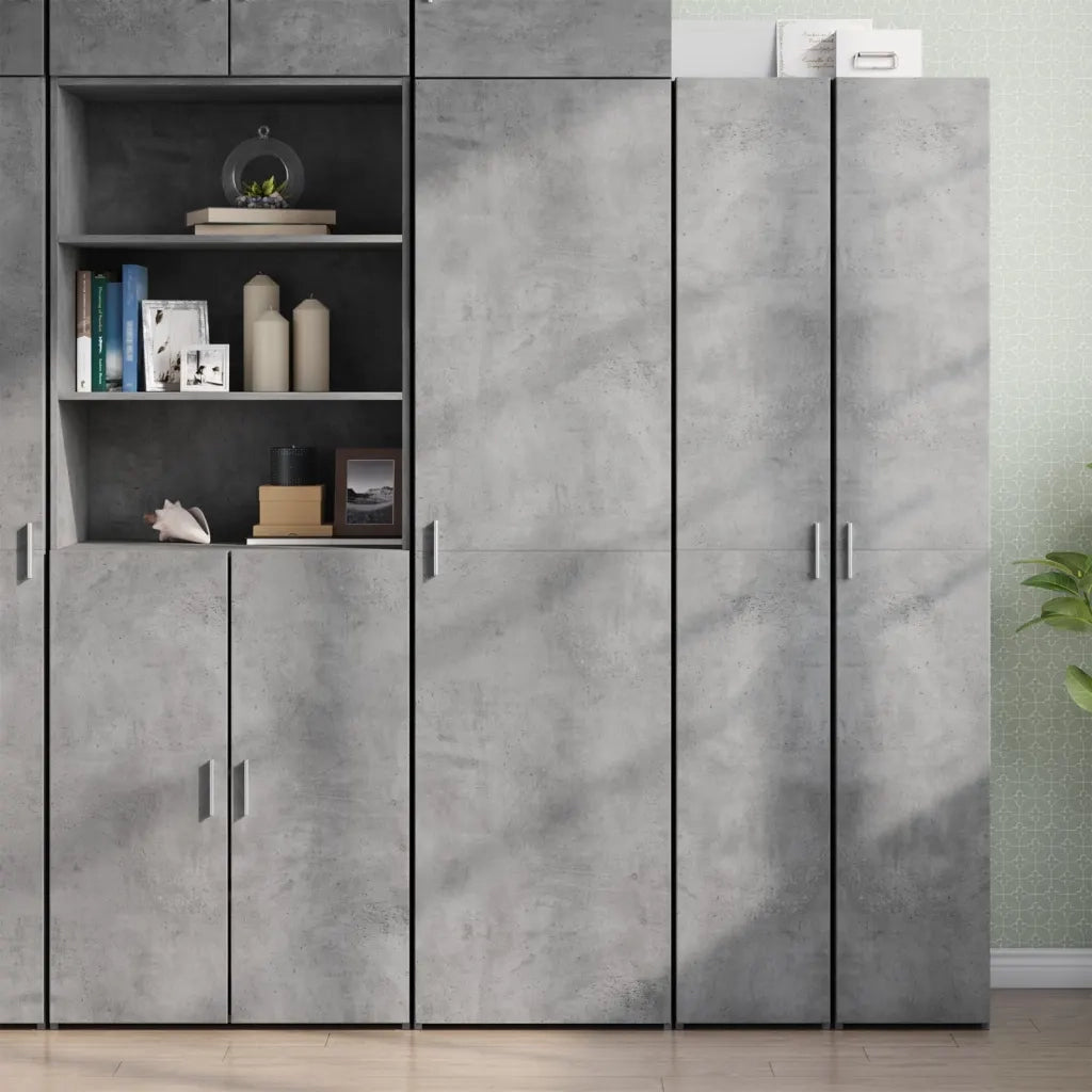 Credenza-Buffet-Armadio da cucina Grigio Cemento 50x42,5x185 cm in Legno Multistrato 616197