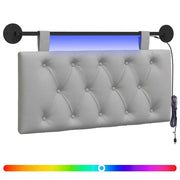 Testiera | Testata sospesa Con luce LED Grigio Nuvola Tessuto
