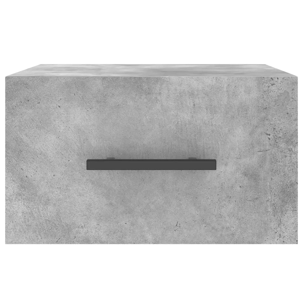Set di 2 Comodini | Armadio da Notte | Mobiletto da notte a Muro Grigio Cemento 35x35x20 cm