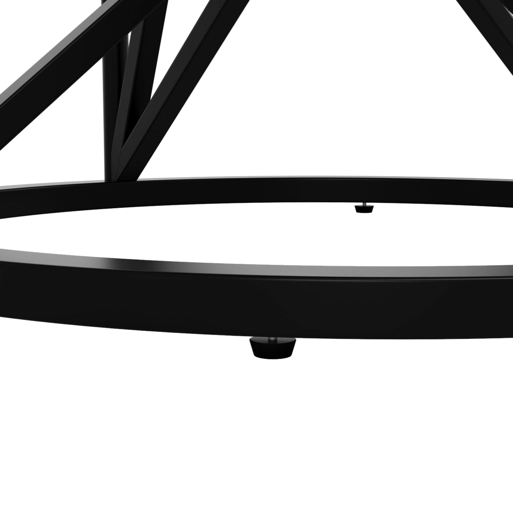 Tavolo da pranzo 100x100x76 cm con piano effetto marmo in MDF e gambe in metallo nero