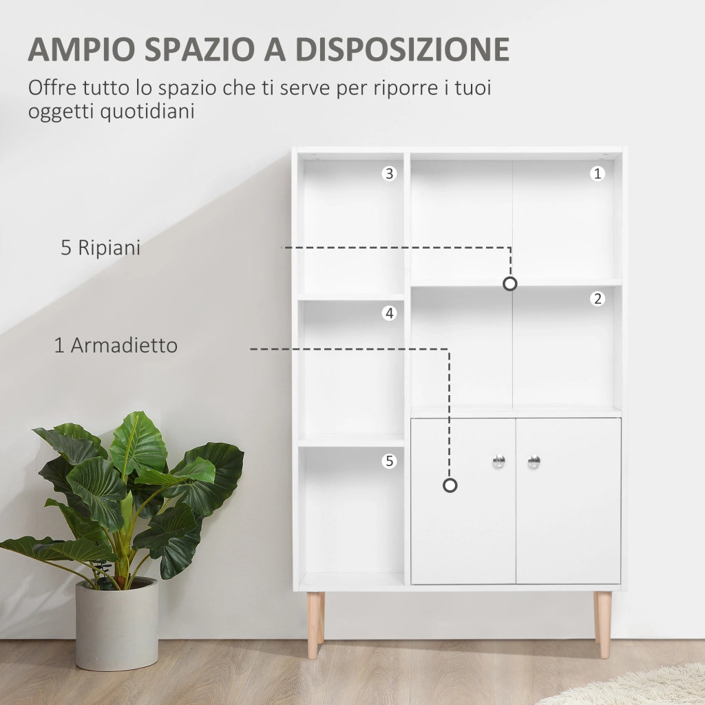 Libreria in Legno di Pino Bianco ¨C zephmum ¨C 80x24x123