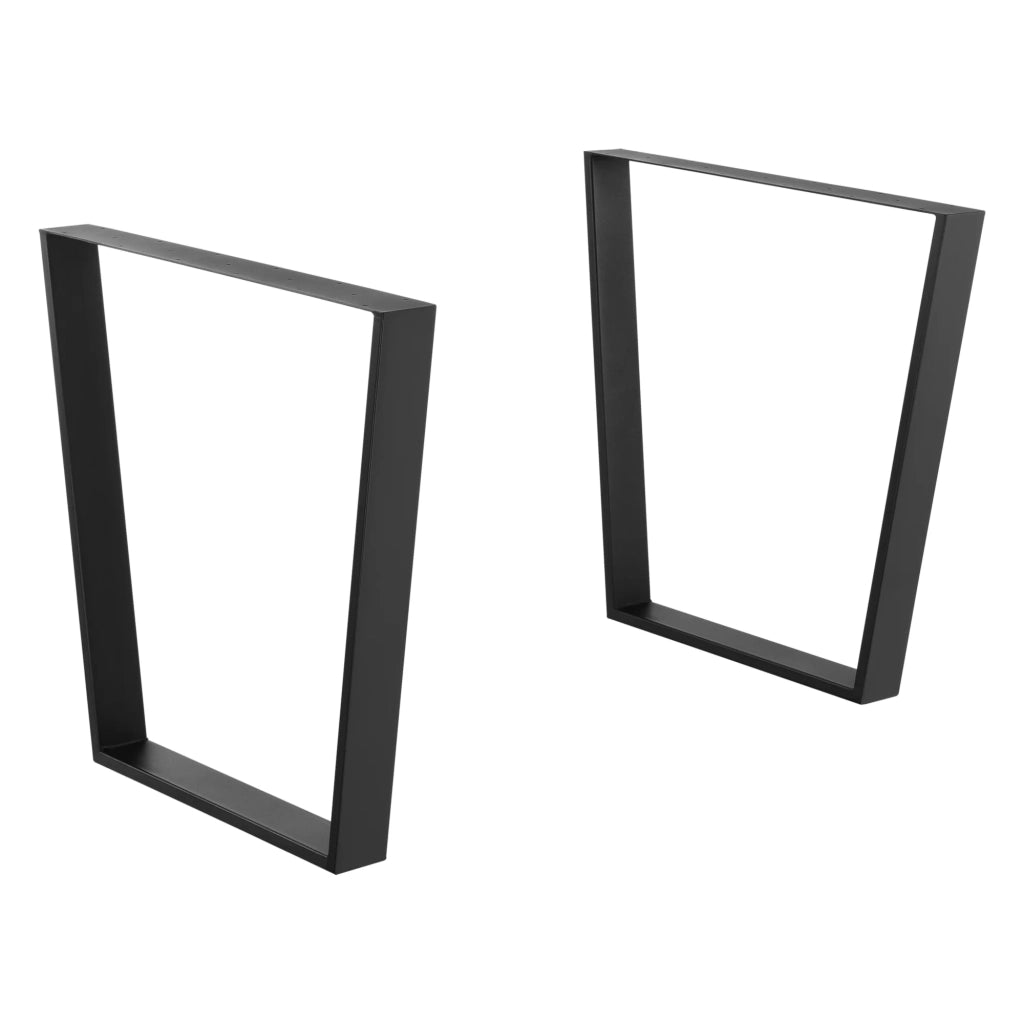 Set di 2 gambe per tavolo fai da te con tappi di protezione 55-75 x 72 cm nero opaco 03_0008080