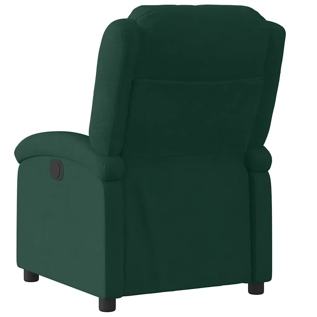 Divano Sedia-Poltrona Reclinabile Verde Scuro in Velluto 488096