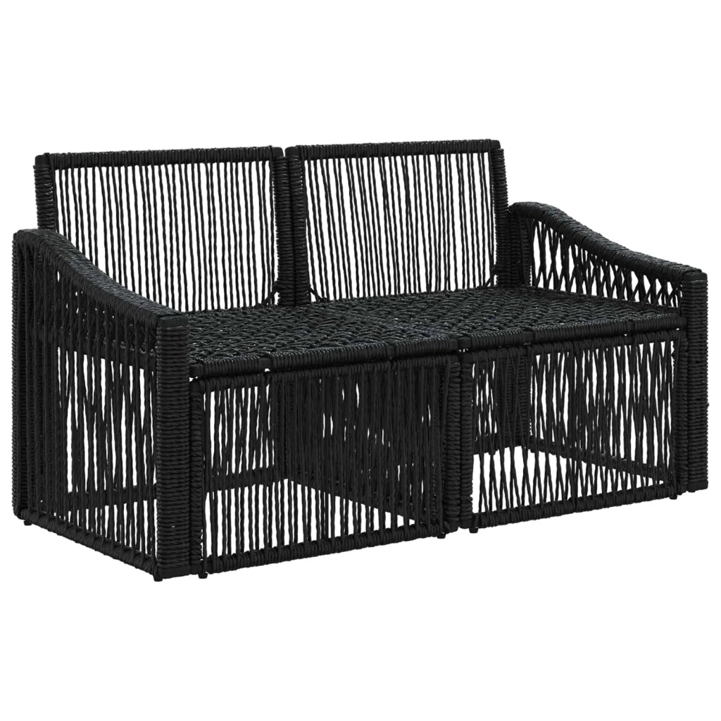 Divano da giardino 2-Numero di posti Nero polyrattan 42026707