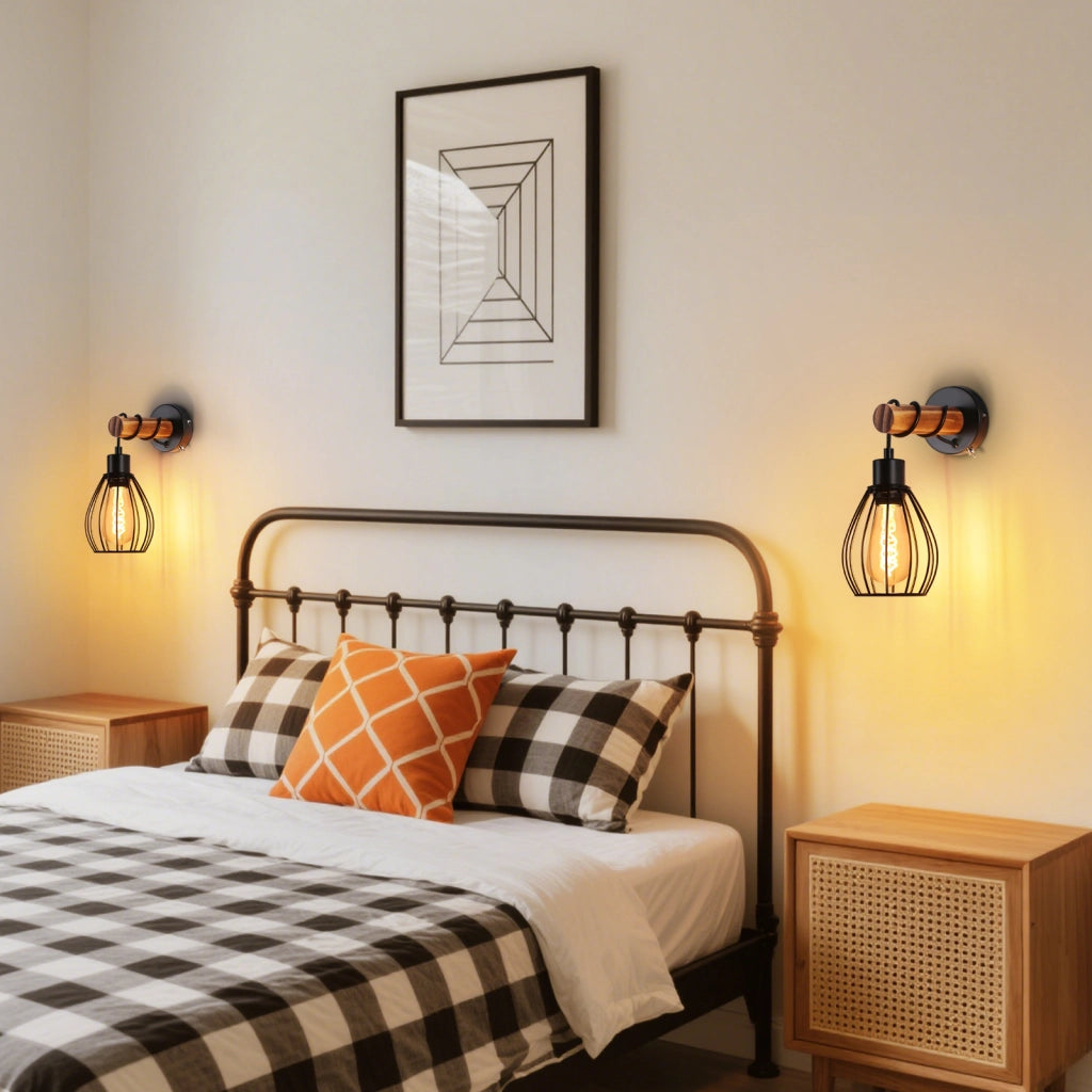 ZMH Applique industriale nera E27 15cm senza lampadina