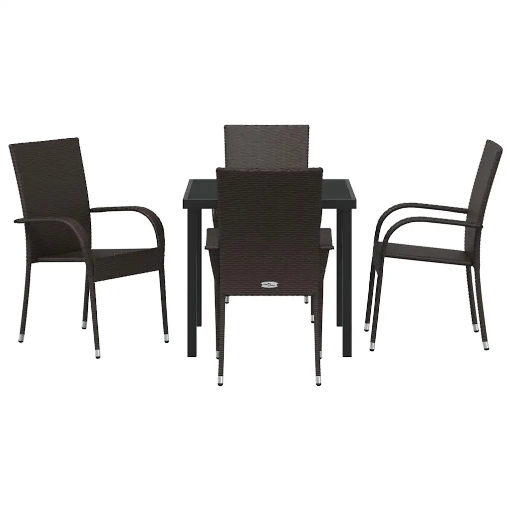 Set da Pranzo per Giardino 5 pcs Marrone 3379395