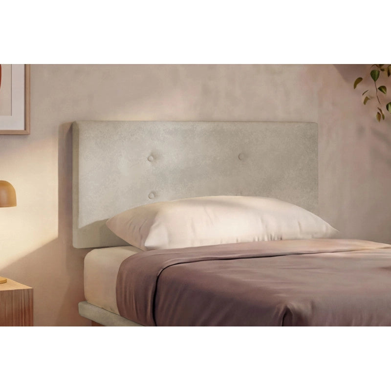 Letto imbottito Singolo 80x200 cm Button - Con rete,Microfibra,Sabbia