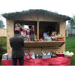 Chiosco Espositivo in Legno, Doghe in Pino Massello Spessore 19 mm. Serie CH Modello CH2x2