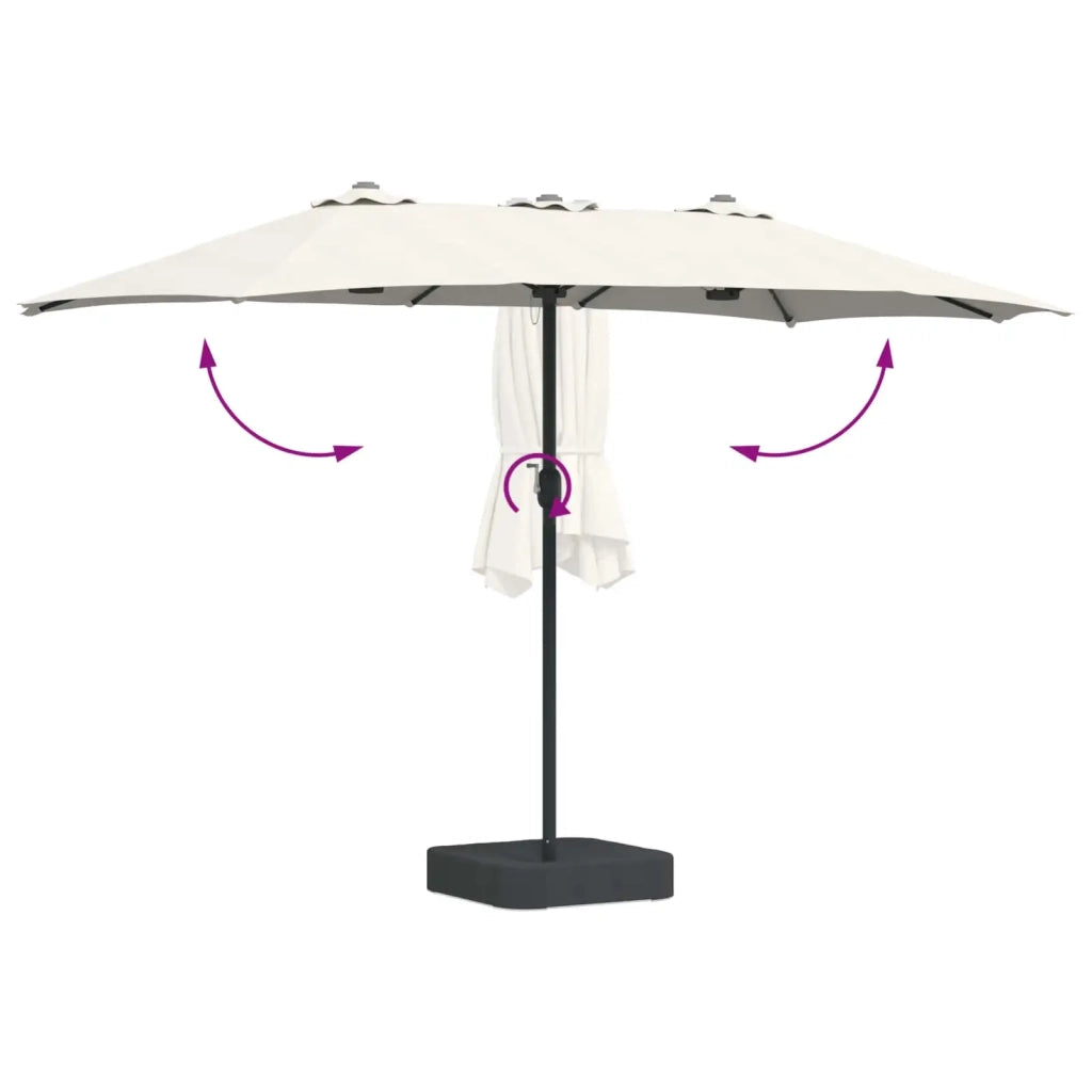 Ombrello da giardino Sabbiato e Antracite 385 x 209 x 244 cm 42003283