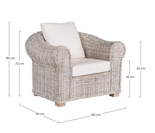 Poltrona 100x96x80h cm con Cuscini Coba