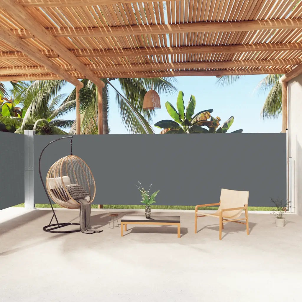 Tenda da Sole | Tenda parasole Laterale Retrattile Antracite 180x1000 cm