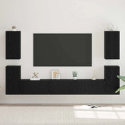 vidaXL Set mobile TV 7 pcs Rovere nero 60 x 30 x 30 cm