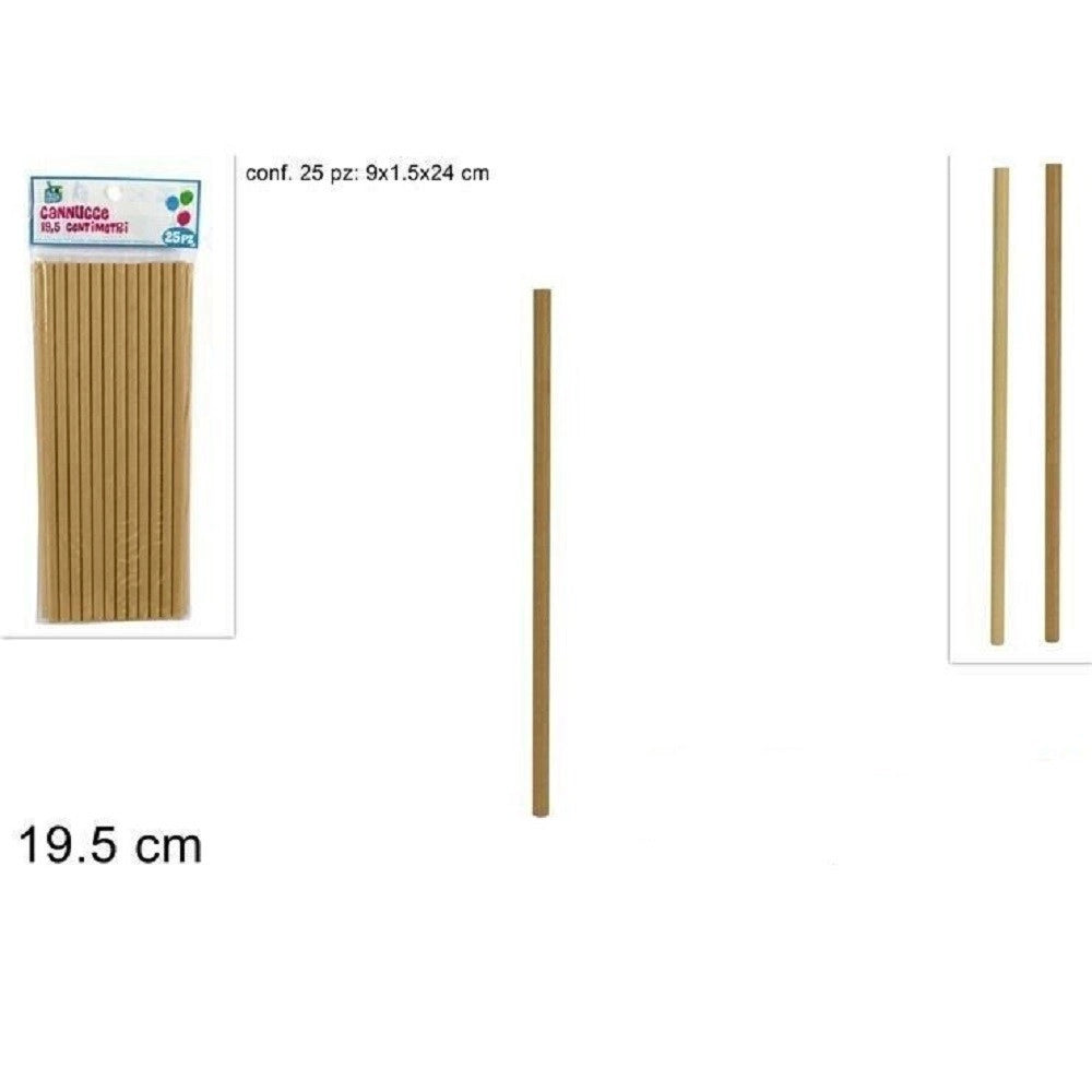 Trade Shop - Set 75pz Cannucce Carta Fantasia Legno Feste Compleanni Party 2 Colori Assortiti -