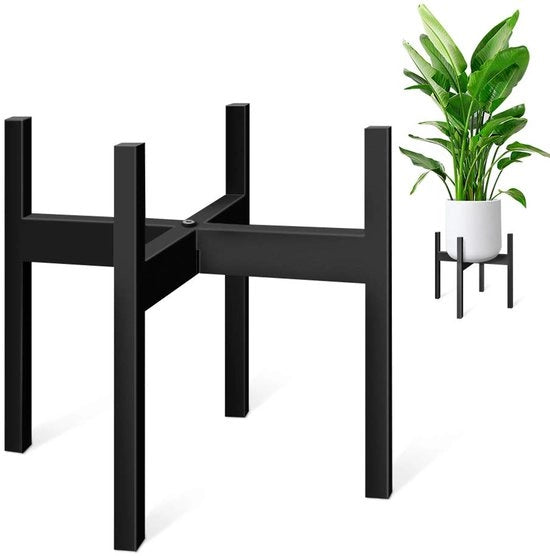 Standarizzatore per piante in metallo nero, diametro 25 cm, altezza 10 pollici, per uso interno ed esterno, balcone