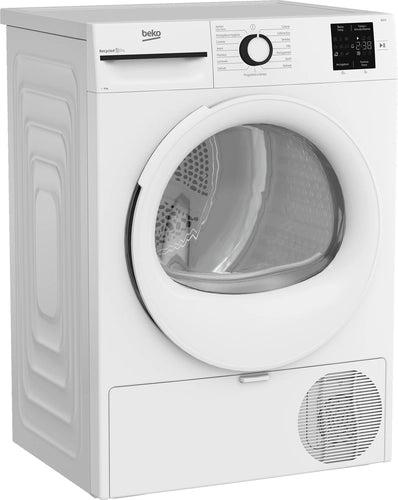 Beko BMT93EW Asciugatrice 9kg, Classe D, Linea Estetica NX, motore asincrono, Display digitale, colore Bianco, oblò Bianco