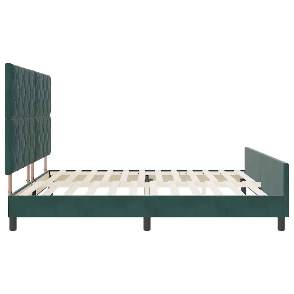 Letto a molle con testiera Verde Scuro 200 x 200 cm Velluto 3345032