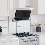 Cappa a Parete 60 cm in Acciaio Inox e Vetro Temperato Argento cod mxl 10361