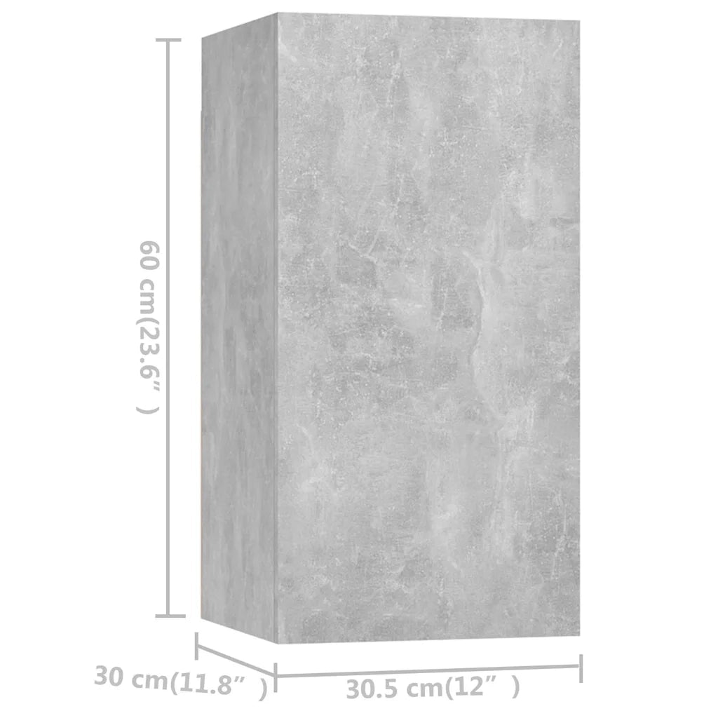 Set di Mobili Porta TV 4 pz | Armadietto TV | Mobile Porta TV Grigio Cemento in Legno Multistrato