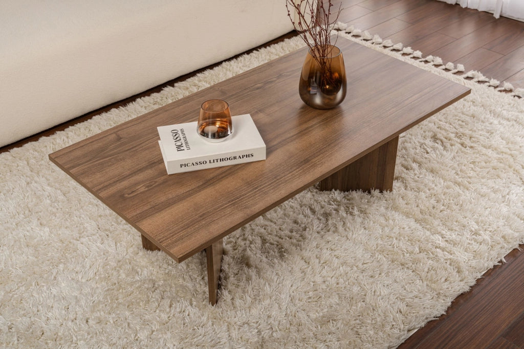 Tavolino da caffè in legno "Sabin" - 60 x 119 x 40 cm - Noce