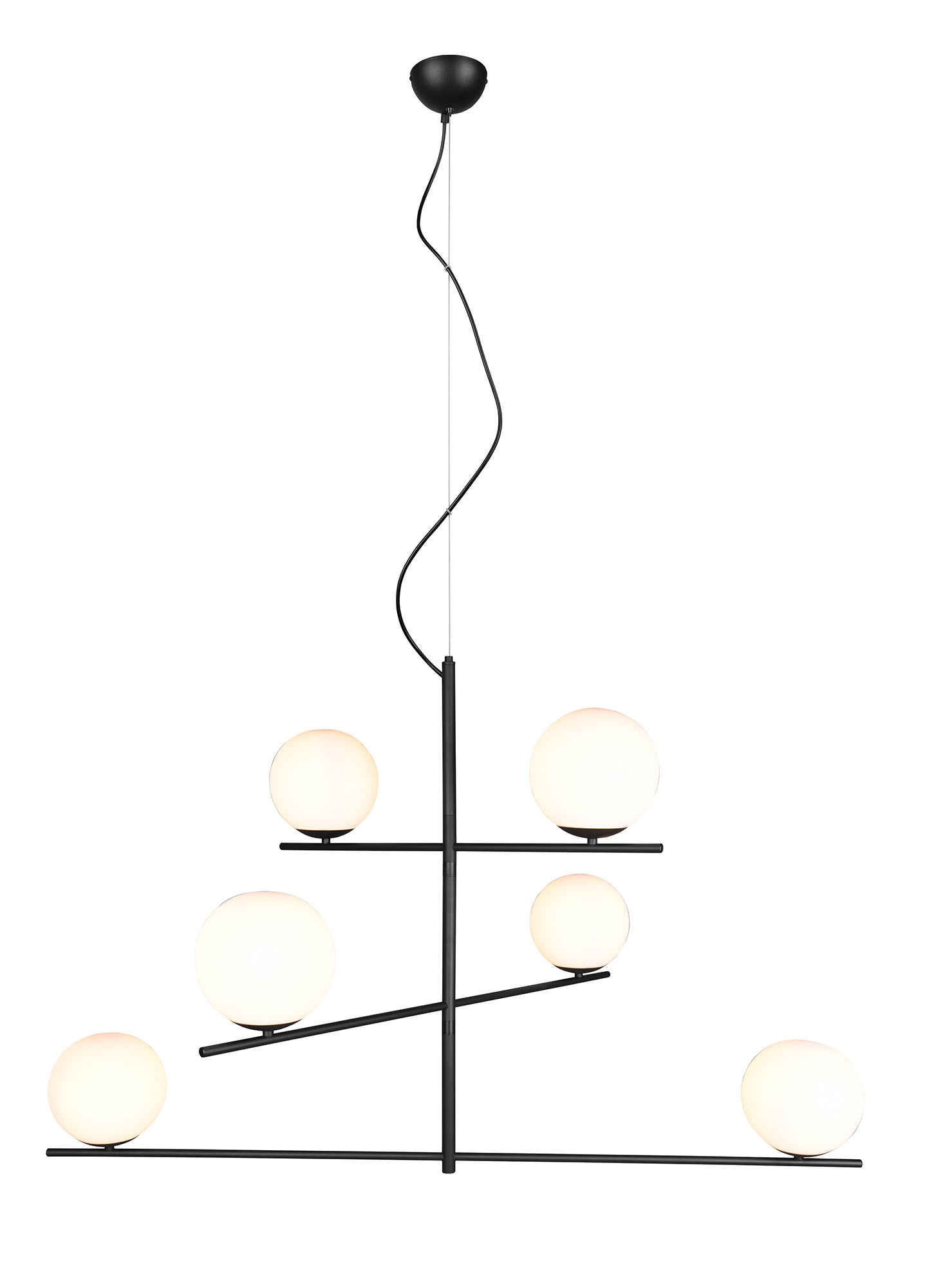 Lampada a Sospensione da Interno Attacco E14 in Metallo Nero Opaco