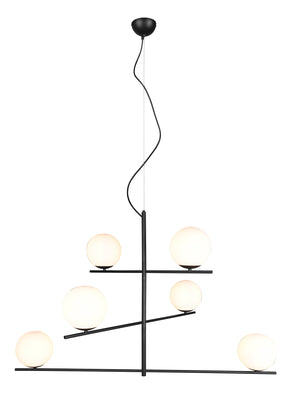 Lampada a Sospensione da Interno Attacco E14 in Metallo Nero Opaco