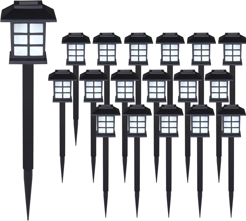18x Luce LED da Giardino a LED Sensore Crepuscolare Illuminazione da Terra Sentiero Esterno
