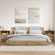 Comodini 2pz Rovere Artigianale 50x32x60cm in Legno Multistrato 856567