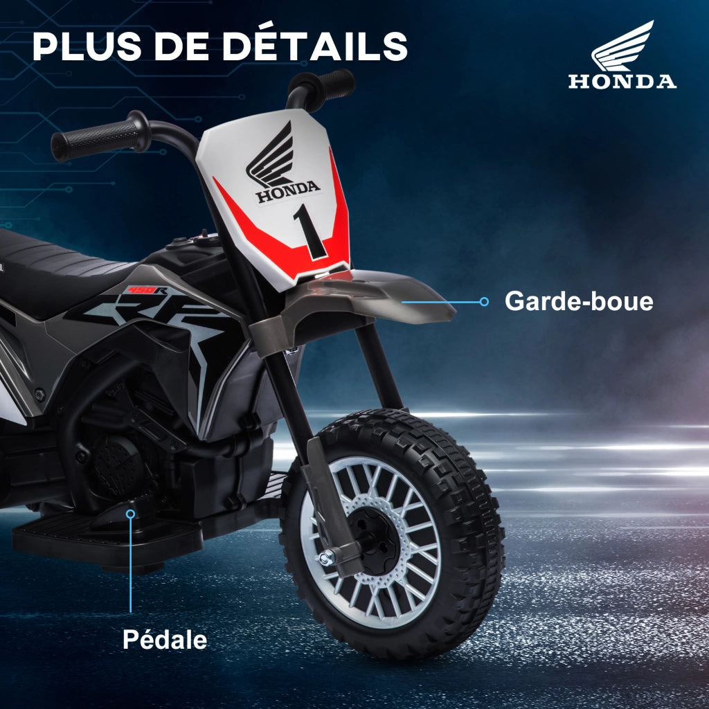 Triciclo Elettrico per Bambini Moto Cross ¨C zephmum ¨C Grigio 6V 18-36 Mesi