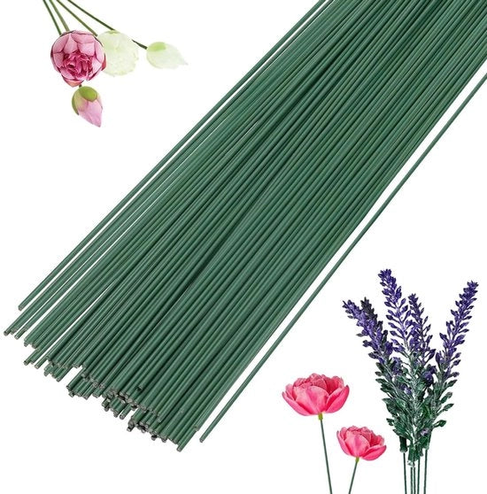 Fil di fiori - 50 pezzi - Filo di fiori - Adatto per fiori, fioriere e attività manuali - 30 cm - Verde