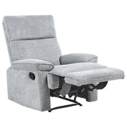 Poltrona con Poggiapiedi in Poliestere Grigio Stile Moderno Contemporaneo