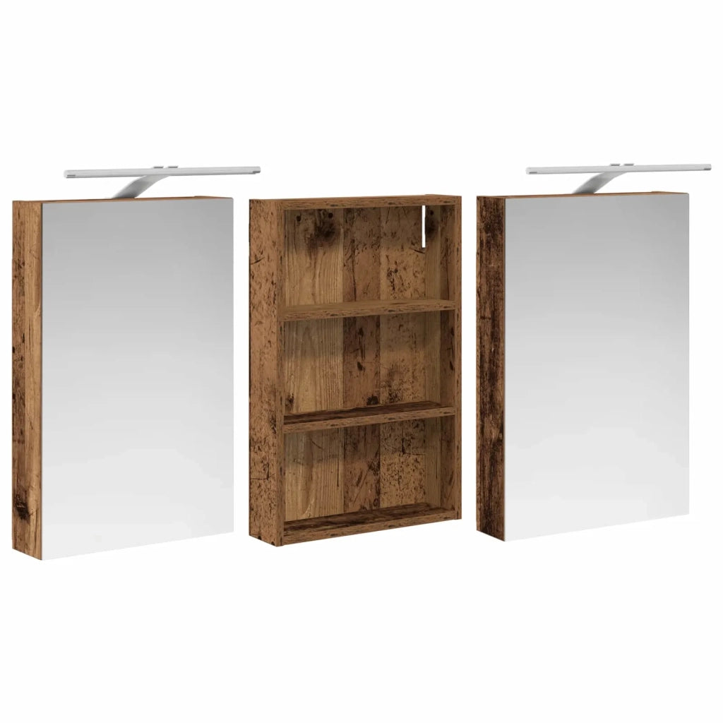 Set di Armadi da Bagno con porta 3 pcs 120 x 10,5 x 60,5 cm 3403742