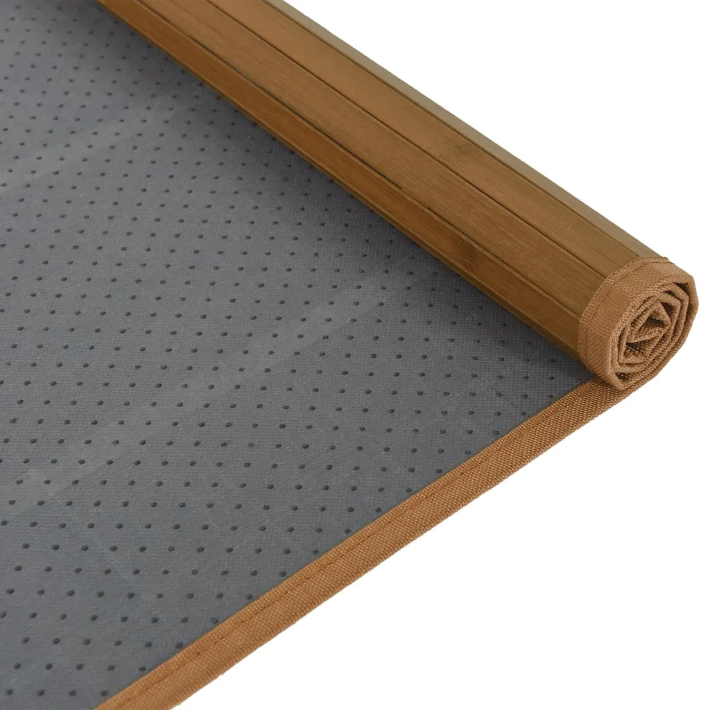 Tappeto Rettangolare Marrone 80x100 cm in Bambù 376902
