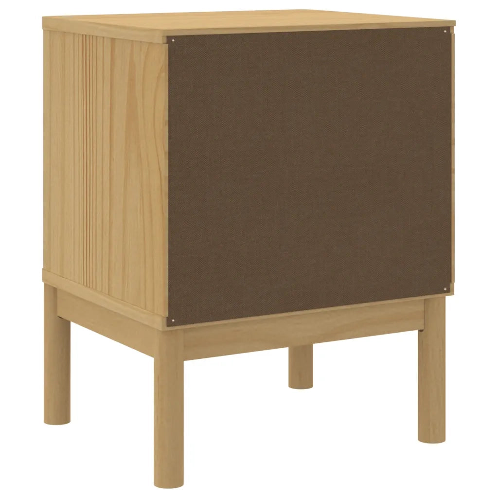 Comodino | Armadio da Notte | Mobiletto da notte FLORO Marrone Cera 45x39x57 cm Legno di Pino