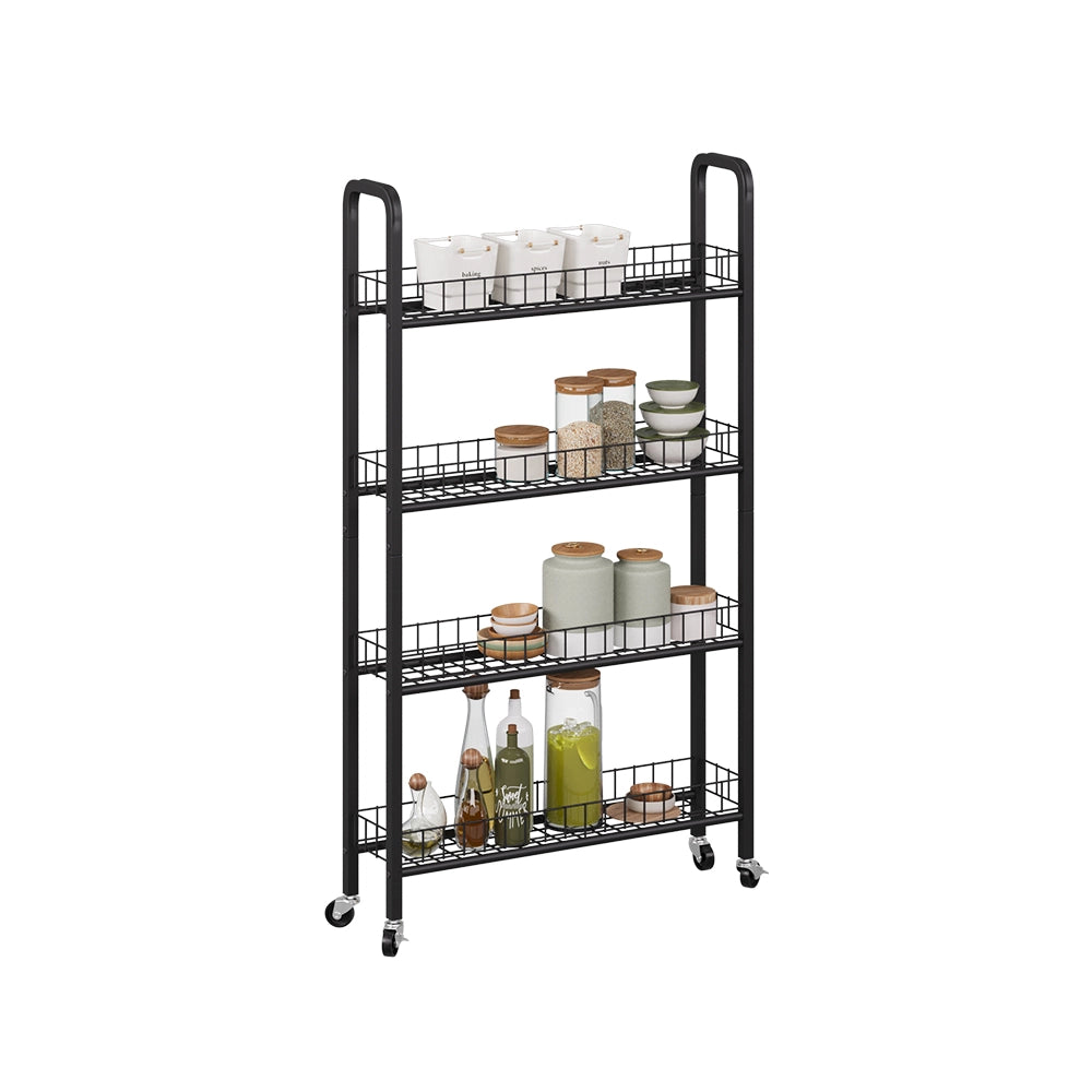 Vicco Piedistallo mobile Nero 58 x 15 cm con 4 scomparti