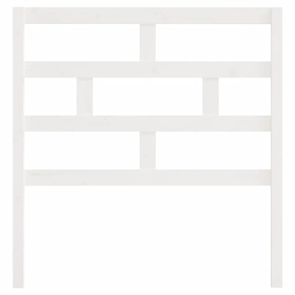 Testiera per Letto Bianca 81x4x100 cm in Legno Massello di Pino 814170