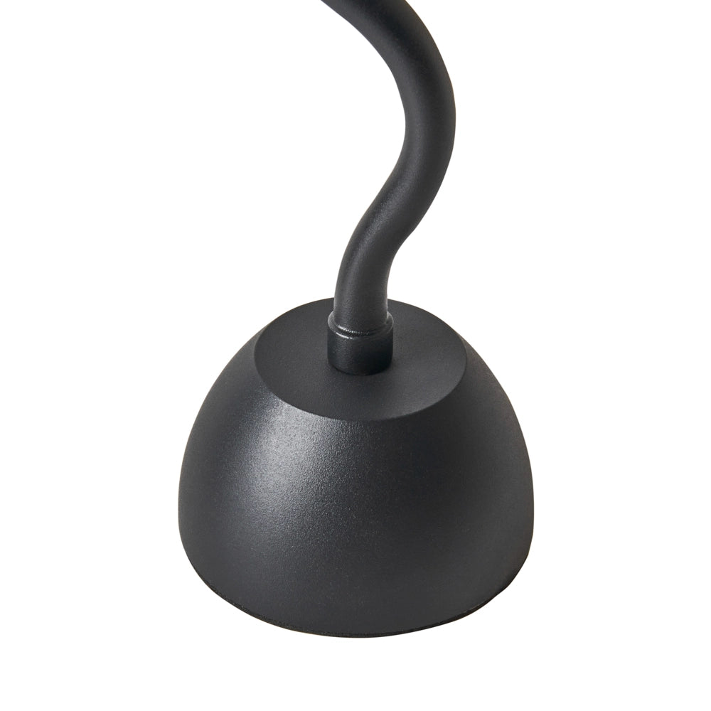 Lampada da tavolo in alluminio nero con interruttore a sfioramento e cavo di ricarica USB senza fili stile moderno