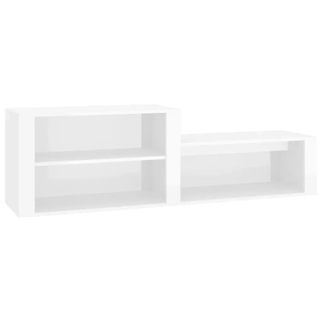 Scarpiera-Scaffale per scarpe Bianco Lucido 150x35x45 cm in Legno Multistrato